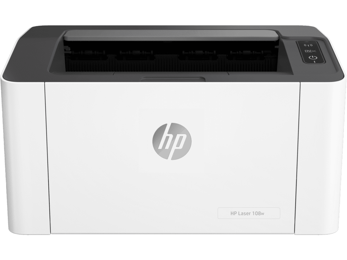 Máy in Wi-Fi HP Laser 108w, thân trắng nhỏ gọn